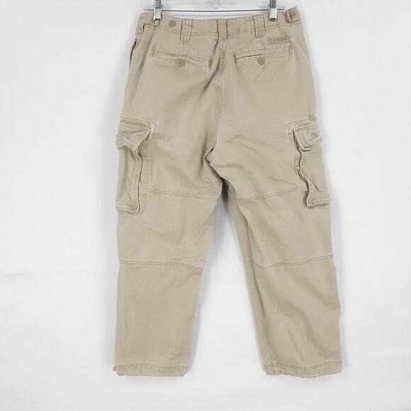Old Navy Cargo Pants Men 32x26 Khaki Teakwood Cargo Utility Pockets Classic Y2K - Picture 2 of 15